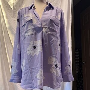 Ann Taylor Lavender Floral Blouse